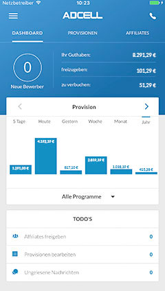 Statistiken in der ADCELL App