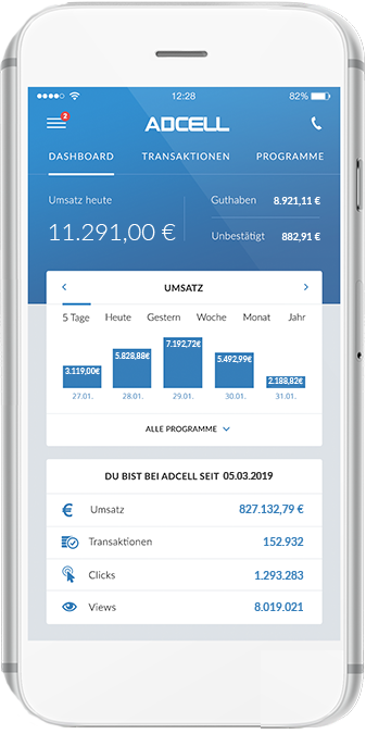 Statistiken in der ADCELL App